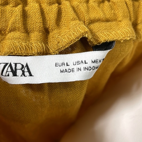Zara smocked mustard off the shoulder dress NEW - Picture 12 of 12